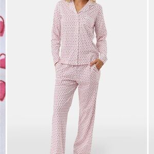 Roller Rabbit Hearts Long Sleeve Polo Pajamas Size XS